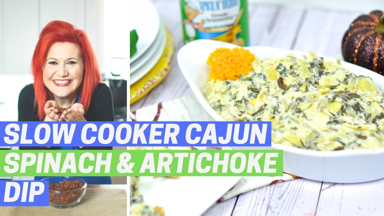 Slow Cooker Cajun Spinach and Artichoke Dip (LOW CARB KETO FRIENDLY)